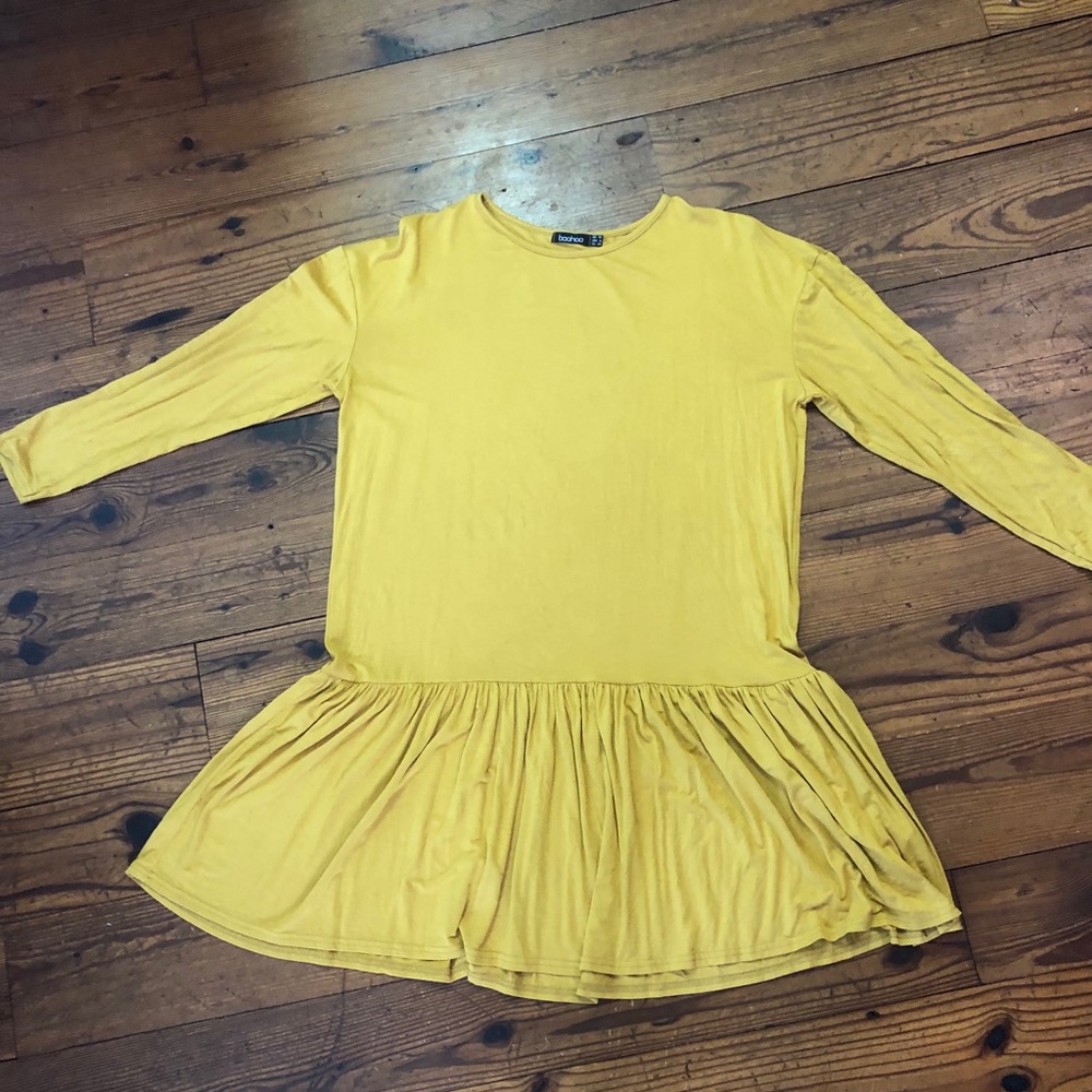 Boohoo jersey drop waist dress